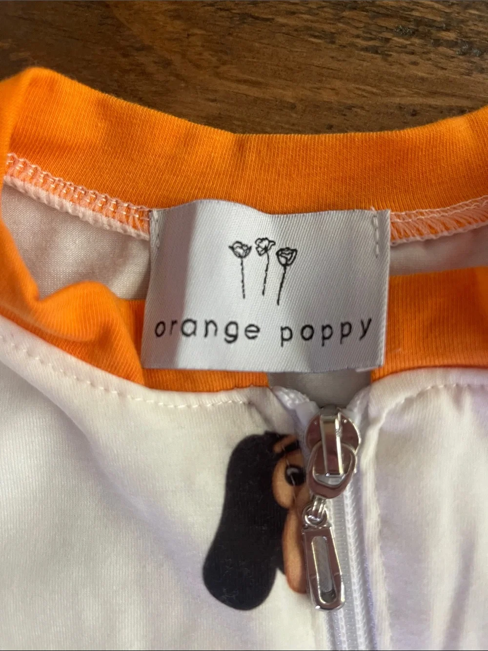Holiday TN Smokey  Zip-Front One-Piece Pajamas in White with Orange Trim